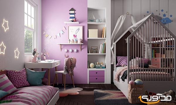 بنفش؛ یک رنگ خاص و باشکوه برای اتاق کودک